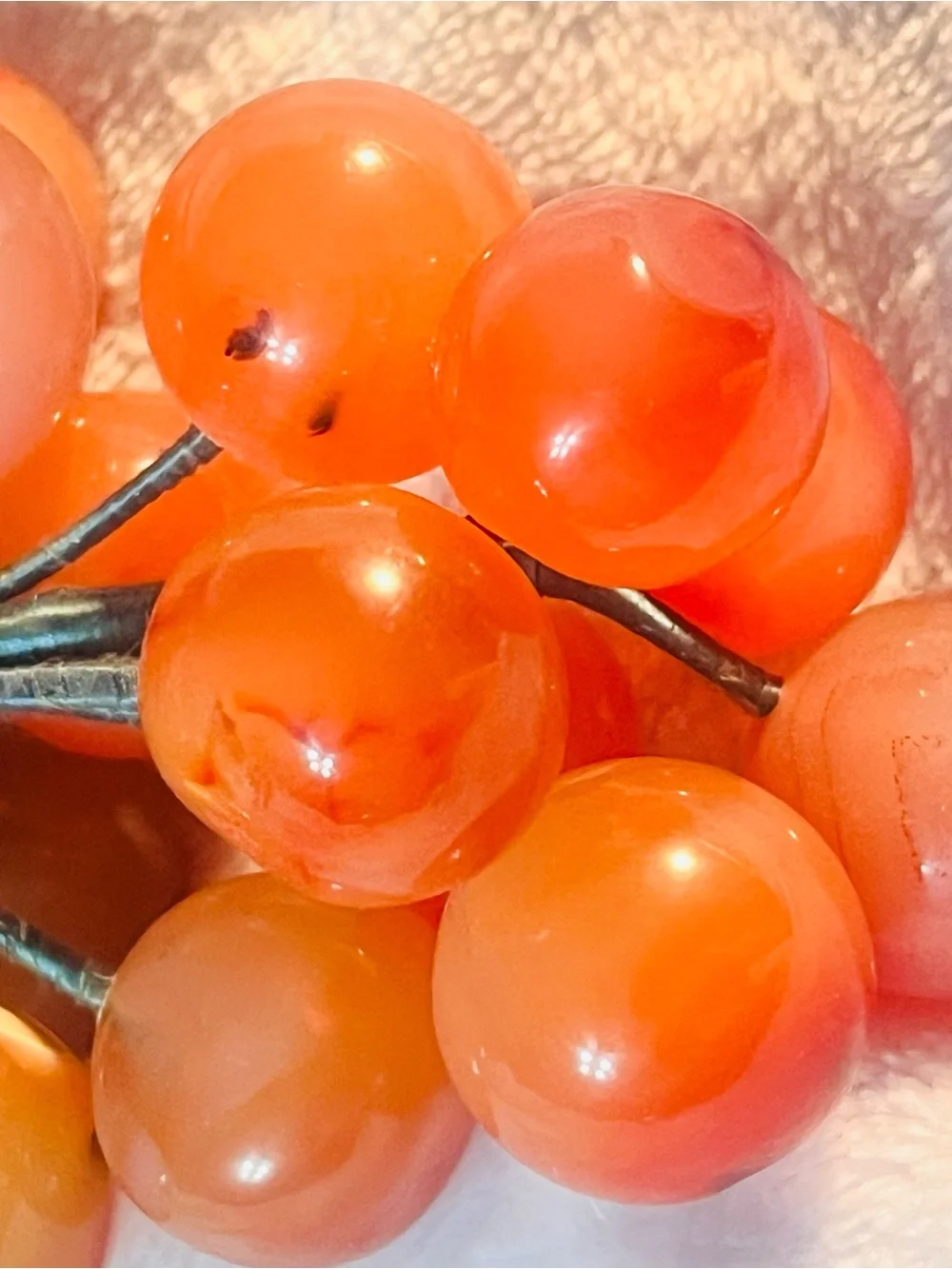Orange Decorative Faux Berry Stem - Home Accents